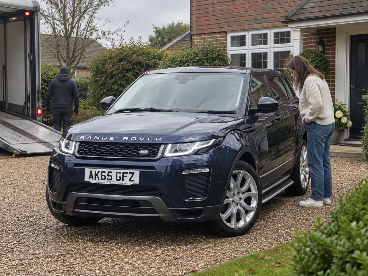 Christina's car on delivery day
