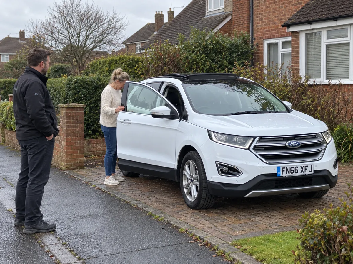 Rosa's car on delivery day
